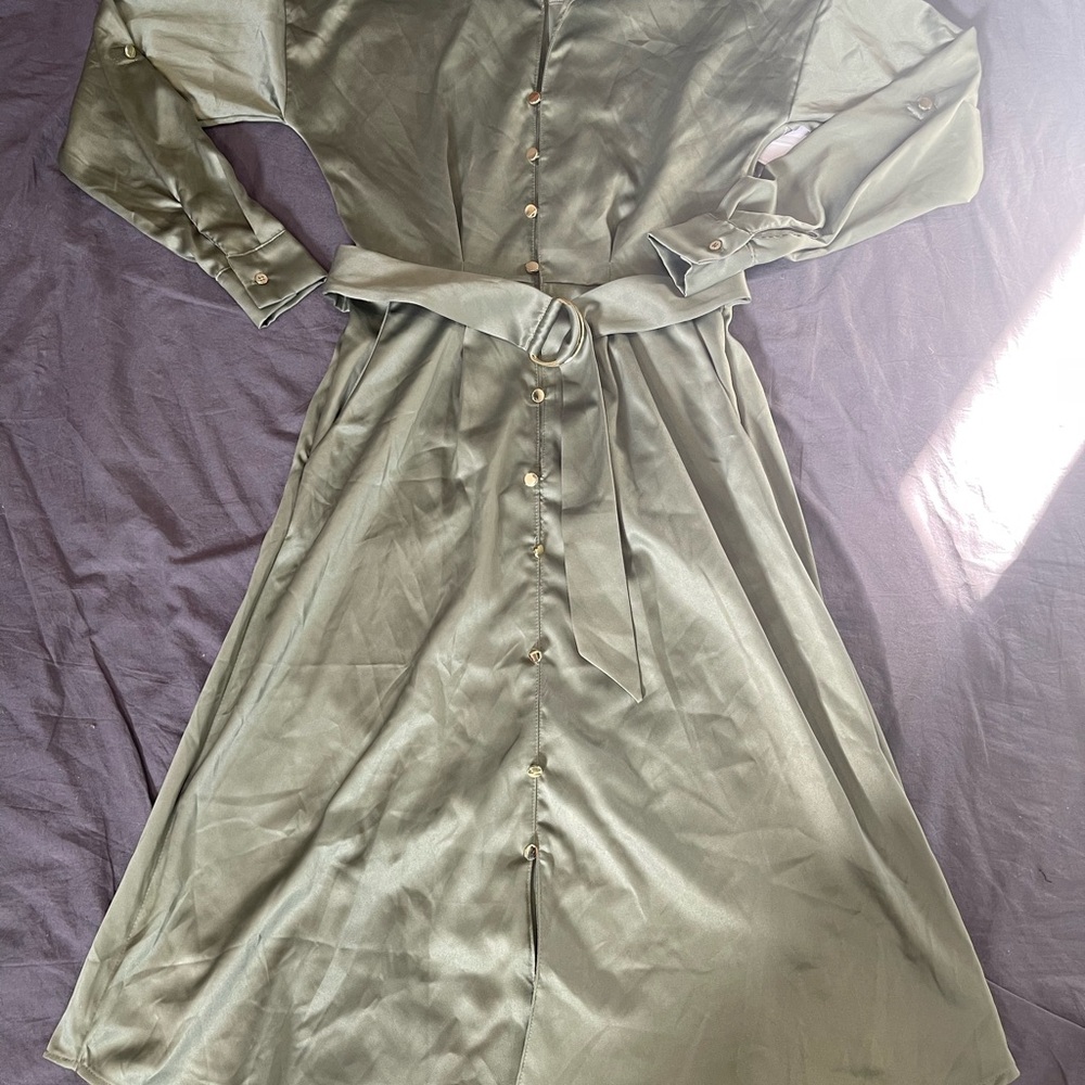 French Connection Sage Green Midi Dress